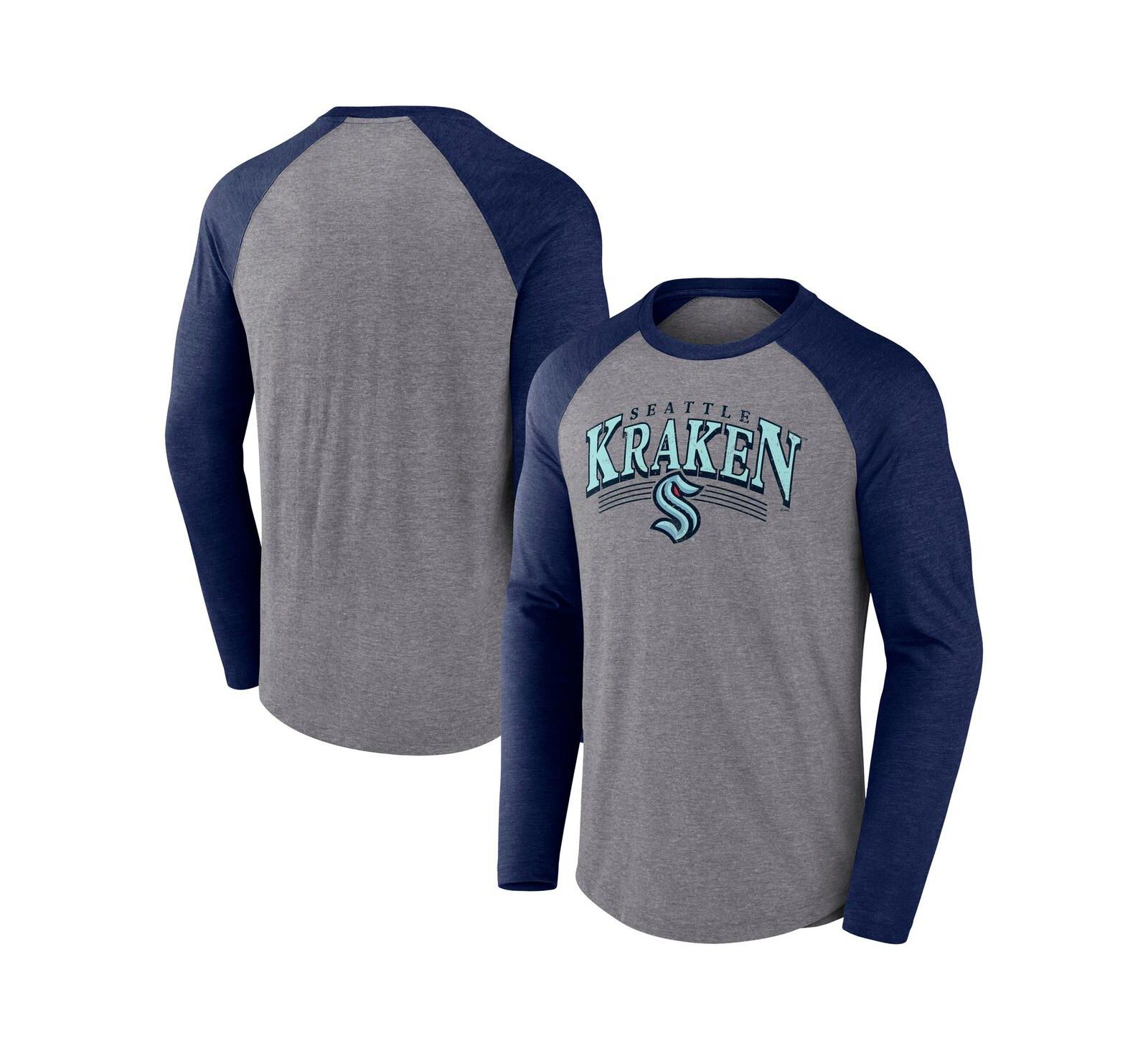 Мужская футболка Fanatics Seattle Kraken Long Sleeve Raglan