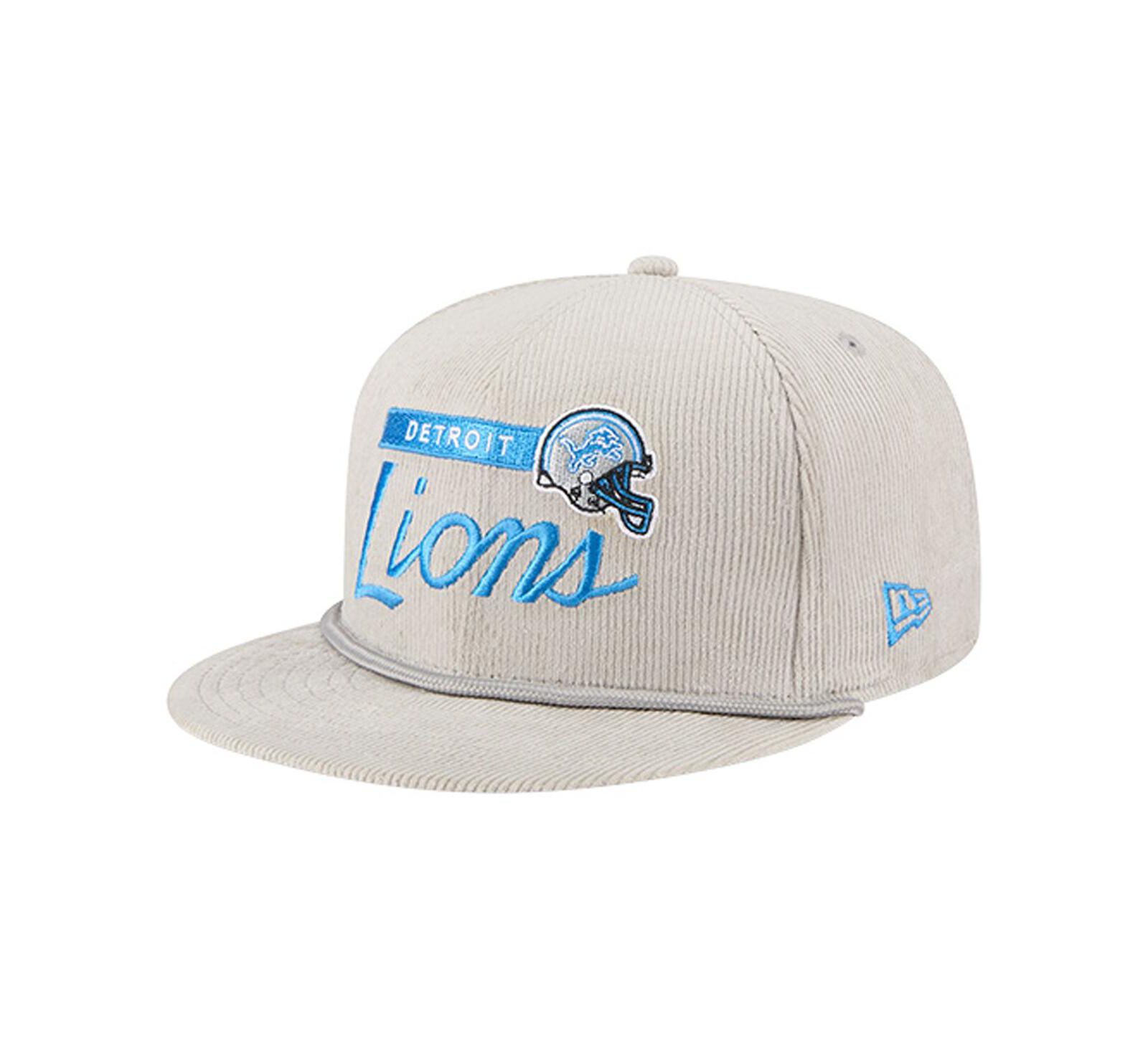 Мужская кепка New Era Gray Detroit Lions Cord Rope Corduroy 9FIFTY Snapback Hat