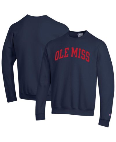 Champion Men's Navy Ole Miss Rebels Basic Arch Fleece Pullover Sweatshirt