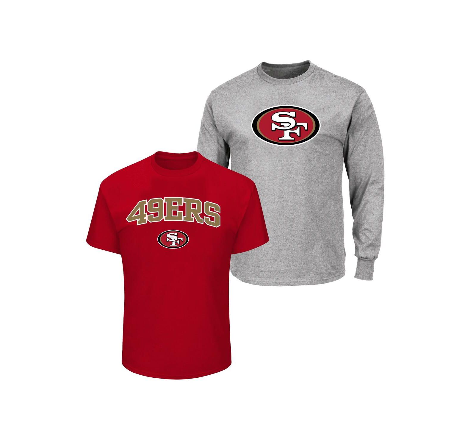 Fanatics Men's Scarlet/Heather Gray San Francisco 49ers Big & Tall 2-Pack T-Shirt Set