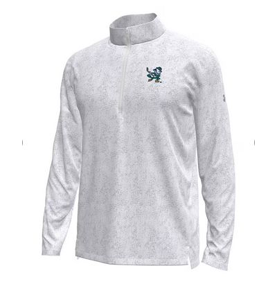 Under Armour Men's Gray Notre Dame Fighting Irish Hockey Leprechaun Tech Quarter-Zip Sweatshirt