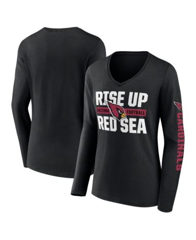 Fanatics Women's Black Arizona Cardinals Hometown Sweep Long Sleeve V-Neck T-Shirt