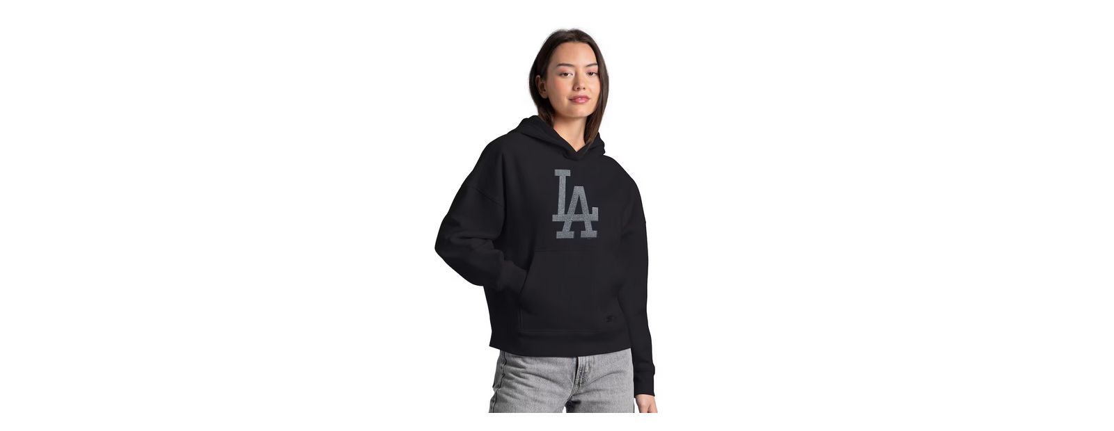 Женское худи Starter Los Angeles Dodgers Fleece Rhinestone Black