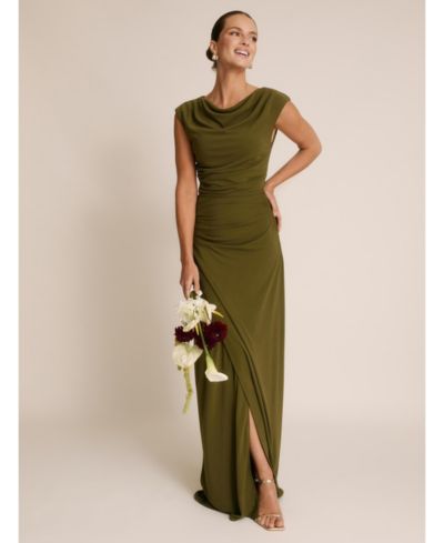 Женское платье Six Stories Cowl Gathered Short Sleeve Bridesmaid