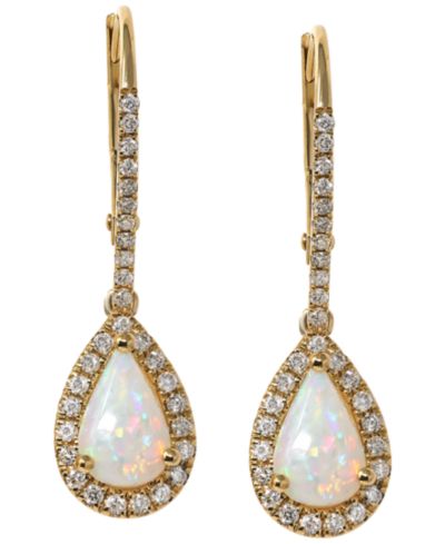 Серьги с бриллиантами и золотом 14k Yellow Gold