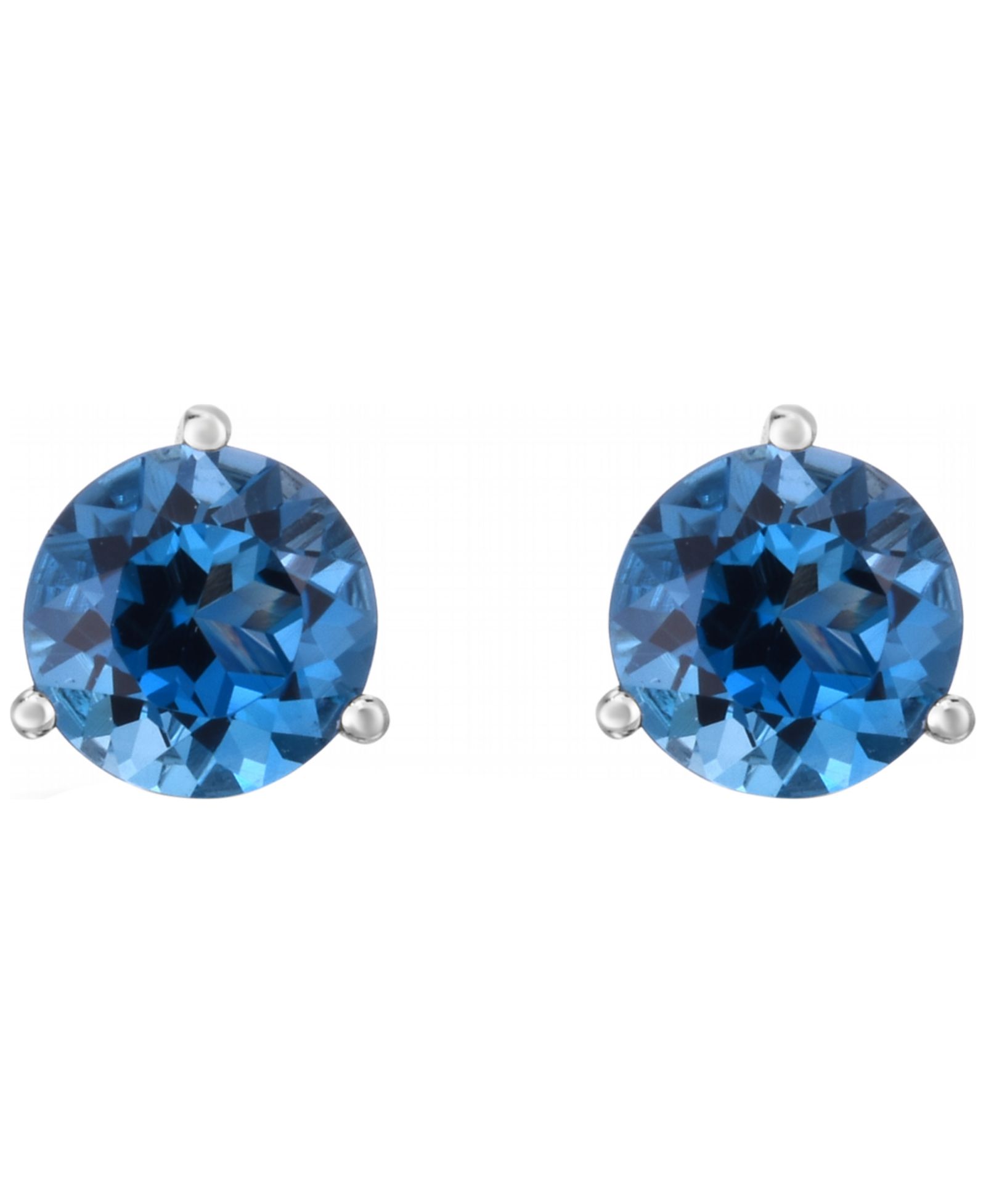Серьги-гвоздики Macy's London Blue Topaz в белом золоте 14k
