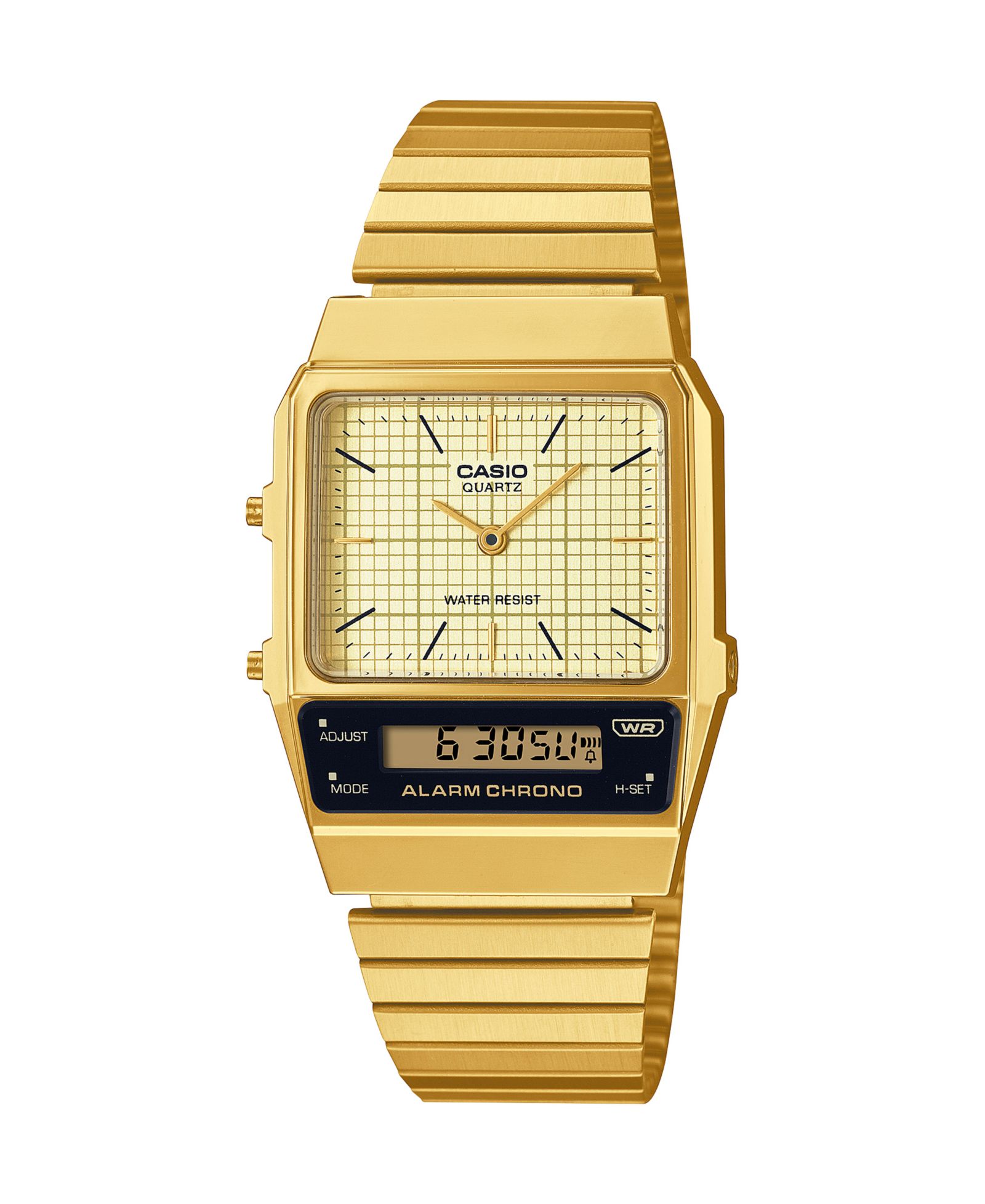 Мужские часы Casio с золотистым покрытием из нержавеющей стали, 32.1mm
