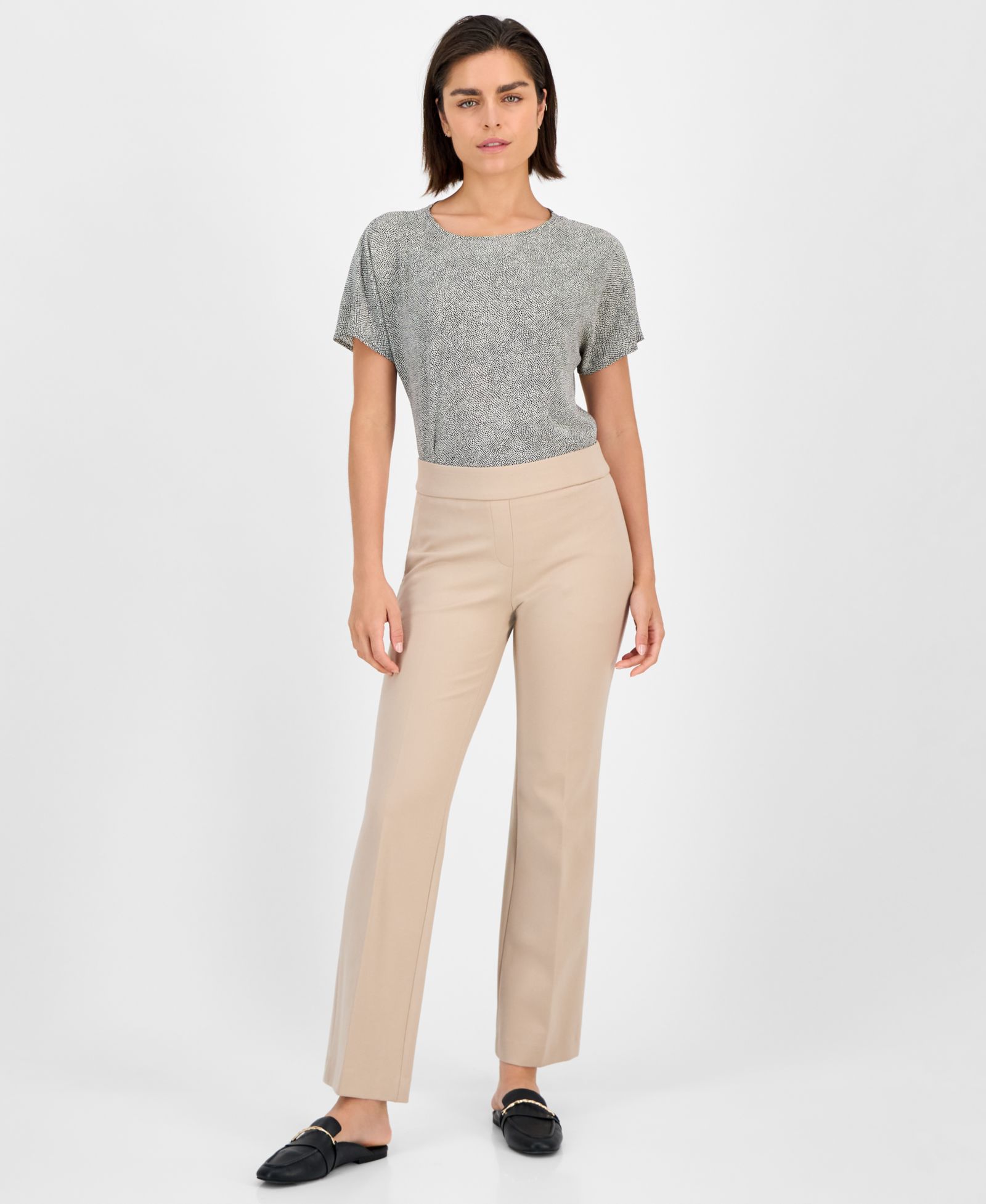 Брюки Anne Klein Petite Grace с разрезом и карманами
