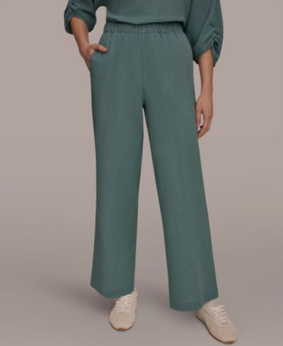 Брюки Donna Karan Weekend Women's Cotton Gauze Mid-Rise Straight Leg