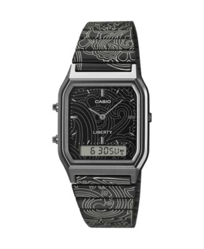 Casio Unisex Japanese Quartz Liberty Limited Edition Black IP Stainless Steel Watch, 29.8mm