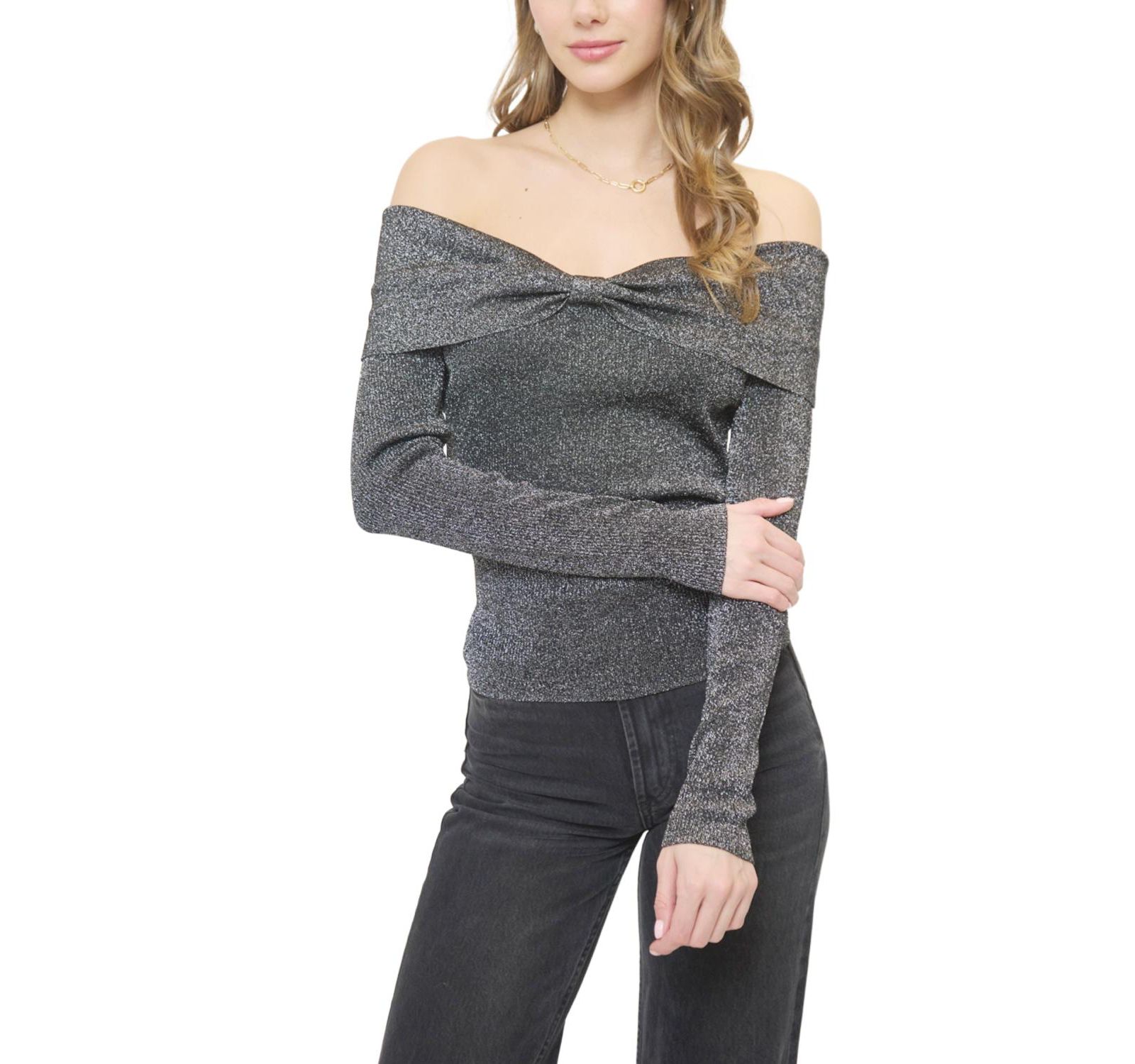 Свитер Women's Colette Ribbed Lurex Off The Shoulder Central Park West