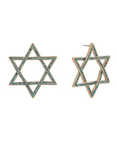 Hallmark Stone Star of David Hoop Earrings