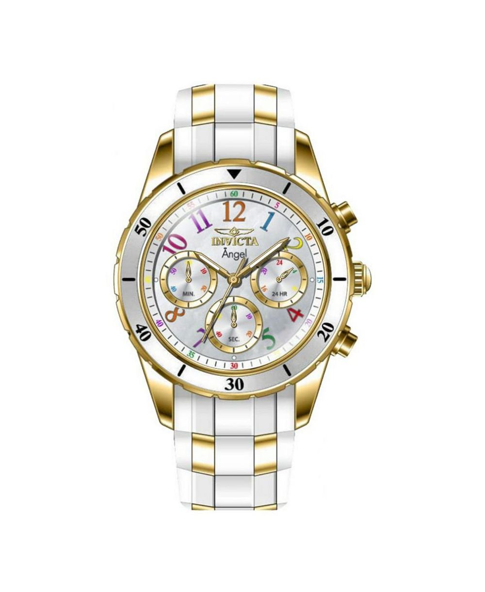 Женские часы Invicta 49801 Angel Quartz VD54 White Dial