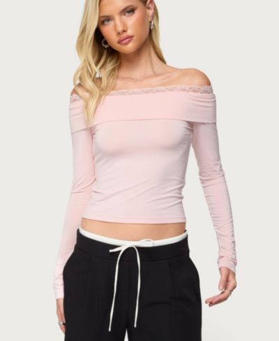 Edikted Women's Janus Lacey Fold Over Top