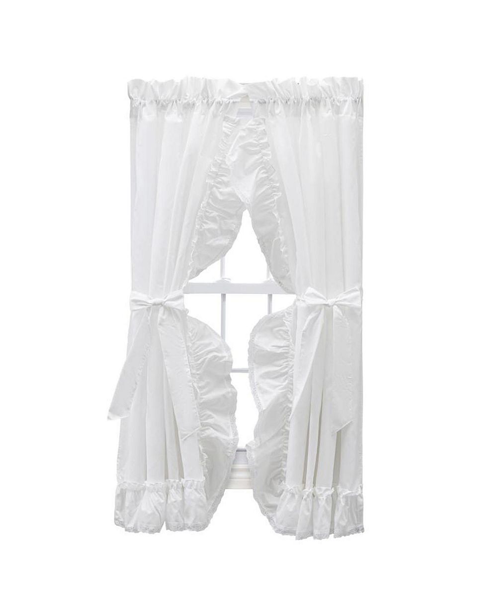 Штора Ellis Curtain Madelyn с рюшами в викторианском стиле, 1.5" с петелькой для карниза