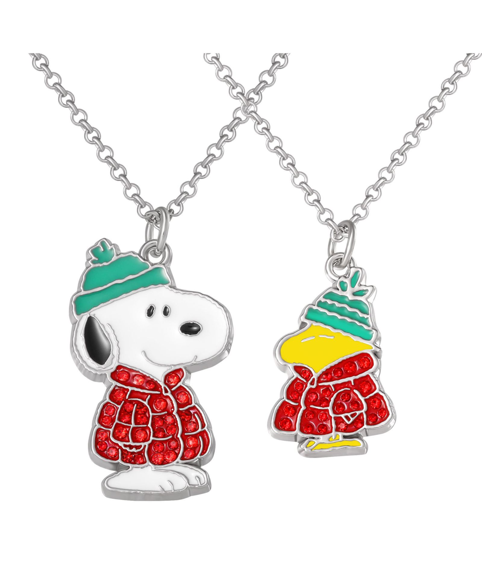 Peanuts Набор ожерелий Snoopy and Woodstock, 2 предмета, серебристый цвет
