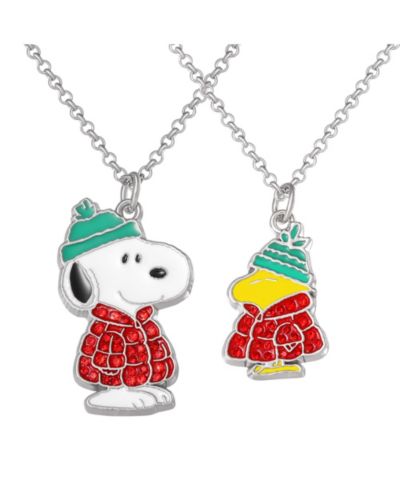 Peanuts Набор ожерелий Snoopy and Woodstock, 2 предмета, серебристый цвет