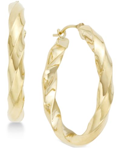 Серьги-кольца Square Twist 10k Gold