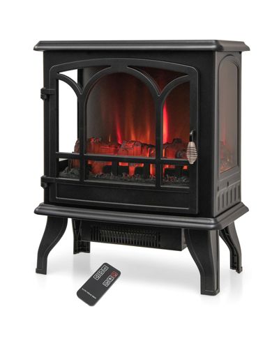 Электрический обогреватель SUGIFT 1400W с 3 уровнями эффекта пламени и обзором с 3 сторон, черный