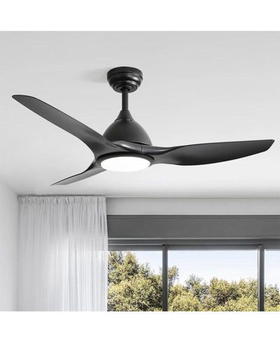 Sofucor 52-inch Modern Black 3-Blade Ceiling Fan with Six Speed Remote Control and Timing Function for Indoor