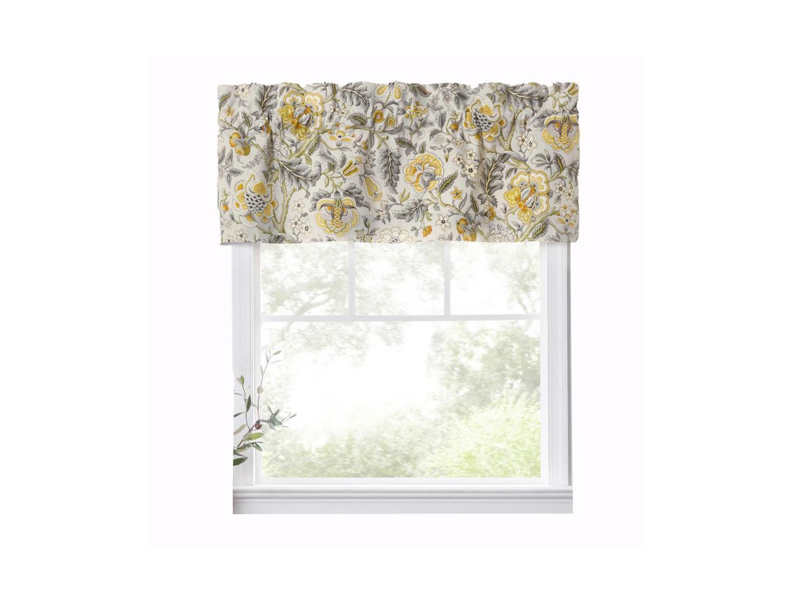 Ellis Curtain Regency Straight 3" Rod Pocket Valances for Windows 50" x 15" Grey