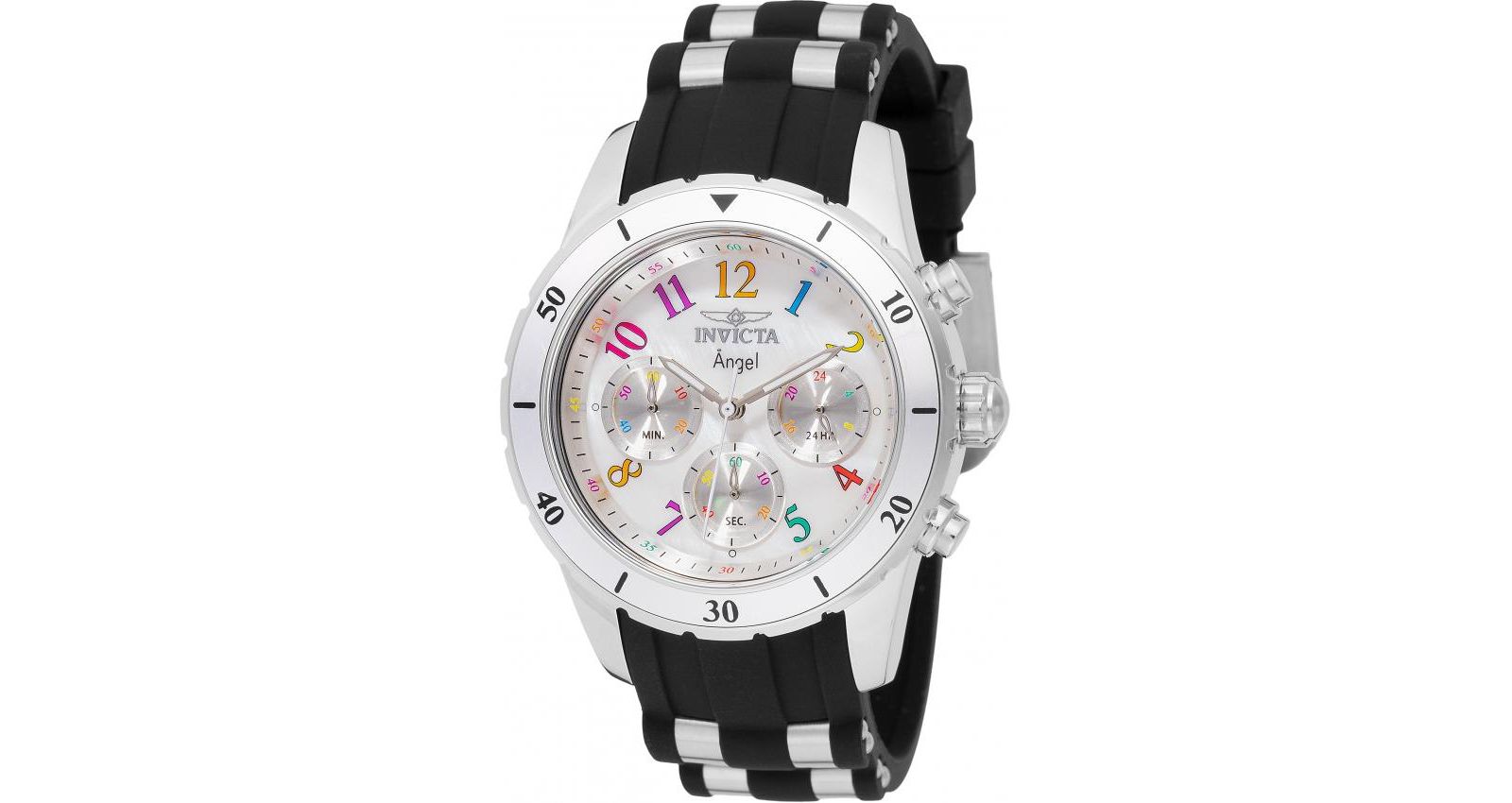 Invicta Women's Quartz Angel Watch – White Strap, Round Case Diameter 38mm