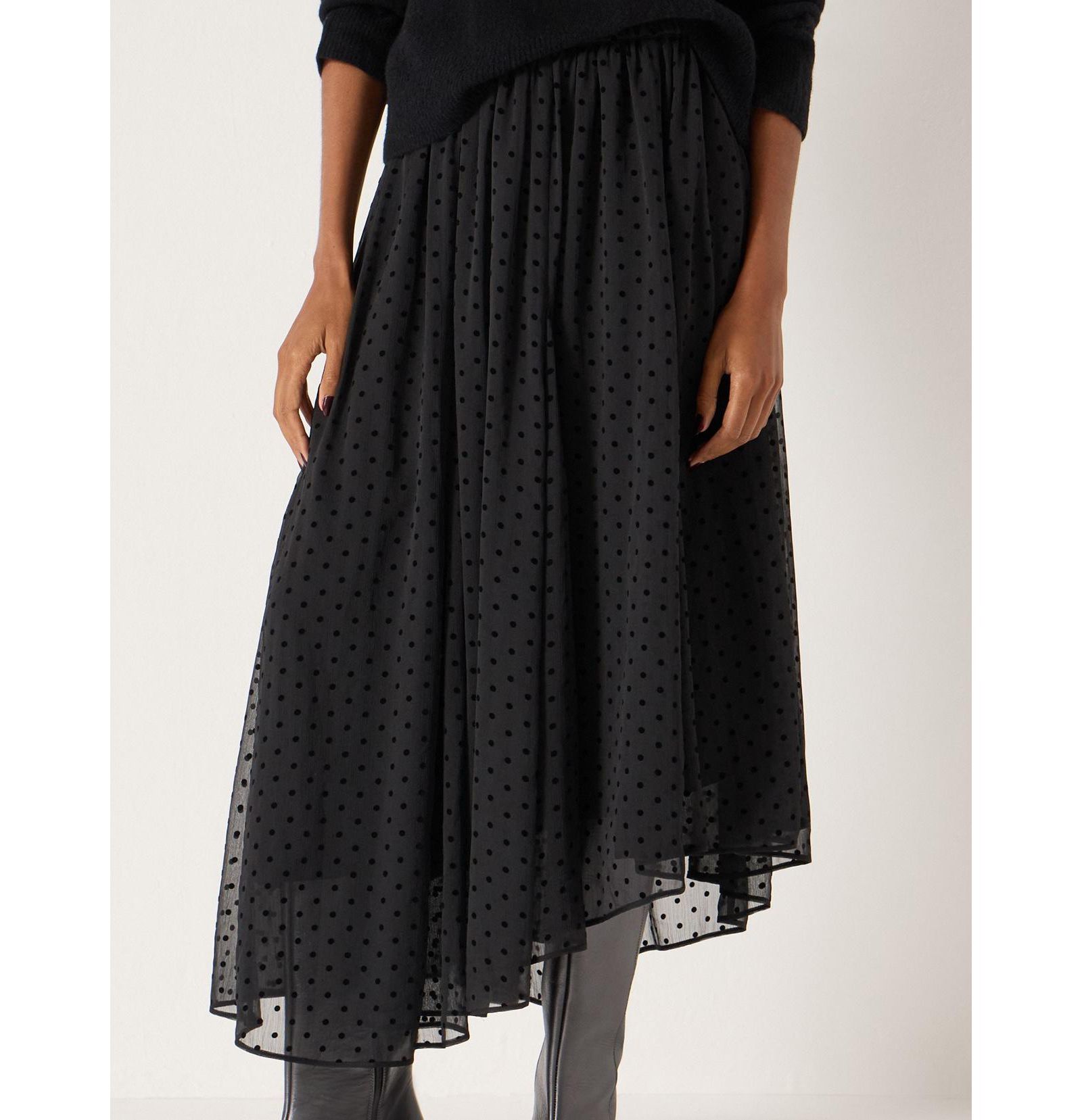 Hush Women's Asymmetrical Flocked Spot Skirt