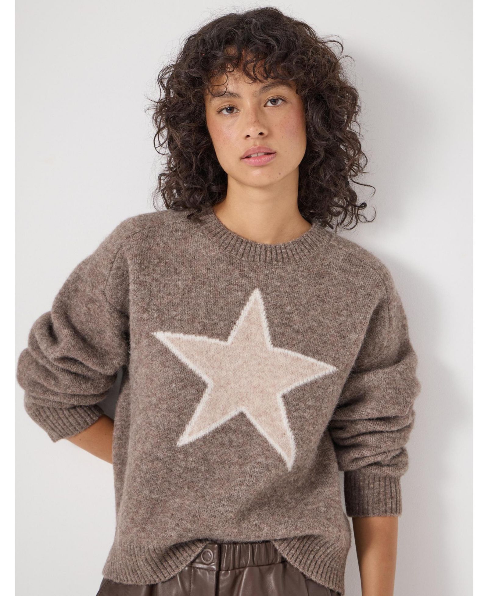 Hush Women's Wool Blend Star Jacquard Sweater
