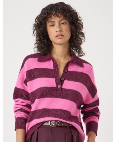 Hush Women's Drew Wool Blend Relaxed Rugby Sweater