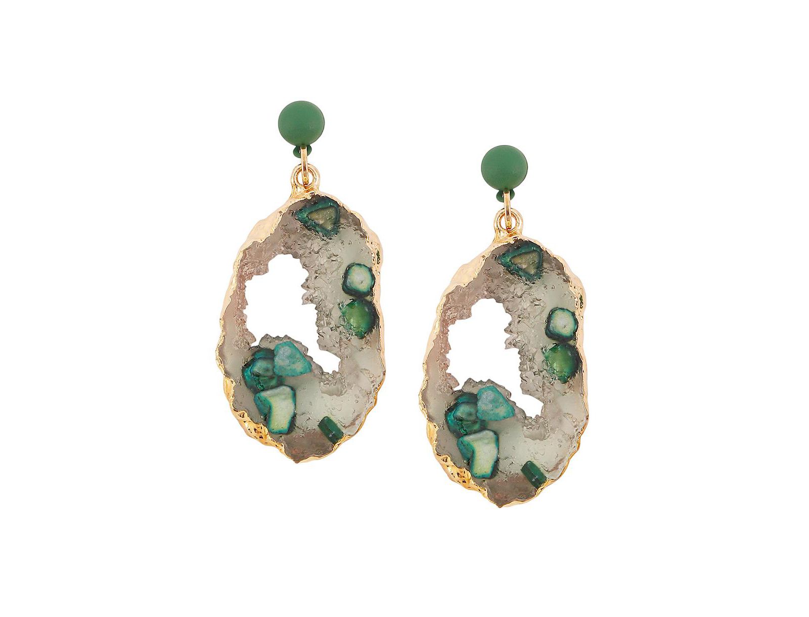 Женские серьги SOHI Women's The Wilderness Drop - Emerald