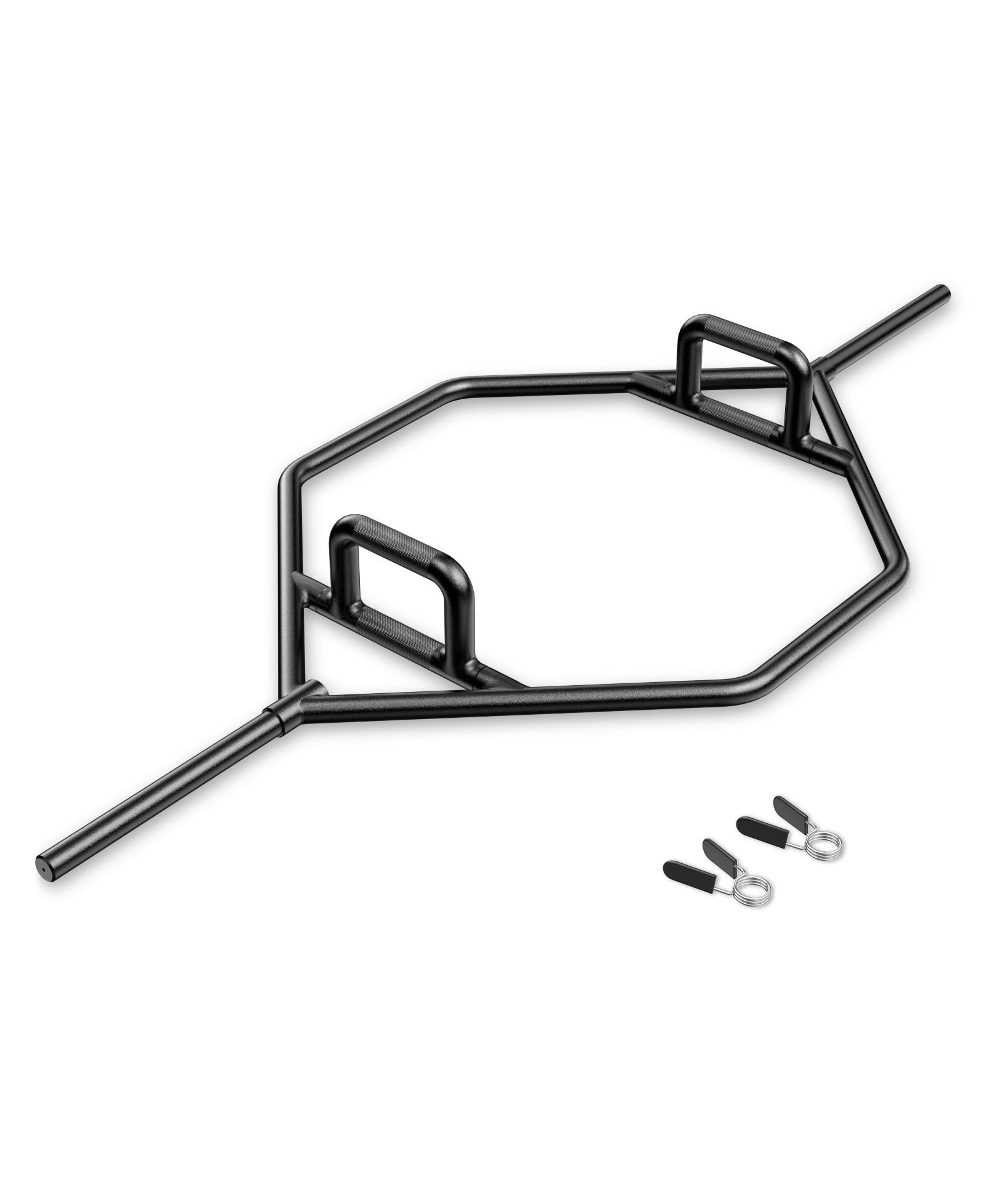 Skonyon Olympic Hex Trap Bar with 2 Spring Collars and Foldable Handle