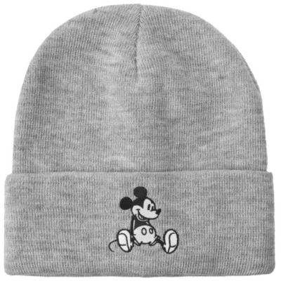 Disney Men's Mickey Mouse Embroidery Acrylic Knit Standard Cuff Beanie