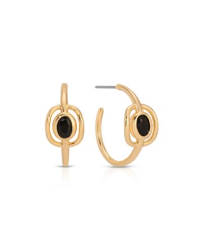 Серьги ETTIKA Gold Plated Crystal Cage Hoop