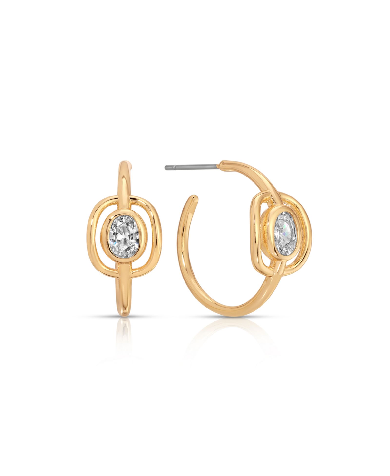 Серьги ETTIKA Gold Plated Crystal Cage Hoop