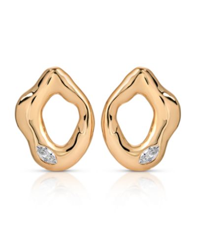 ETTIKA Melting Metal Crystal Stud Earrings