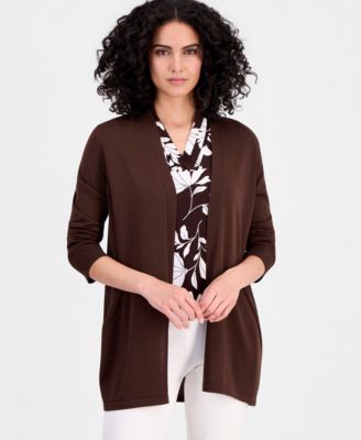 Женский кардиган Anne Klein Open-Front Rib Pocket