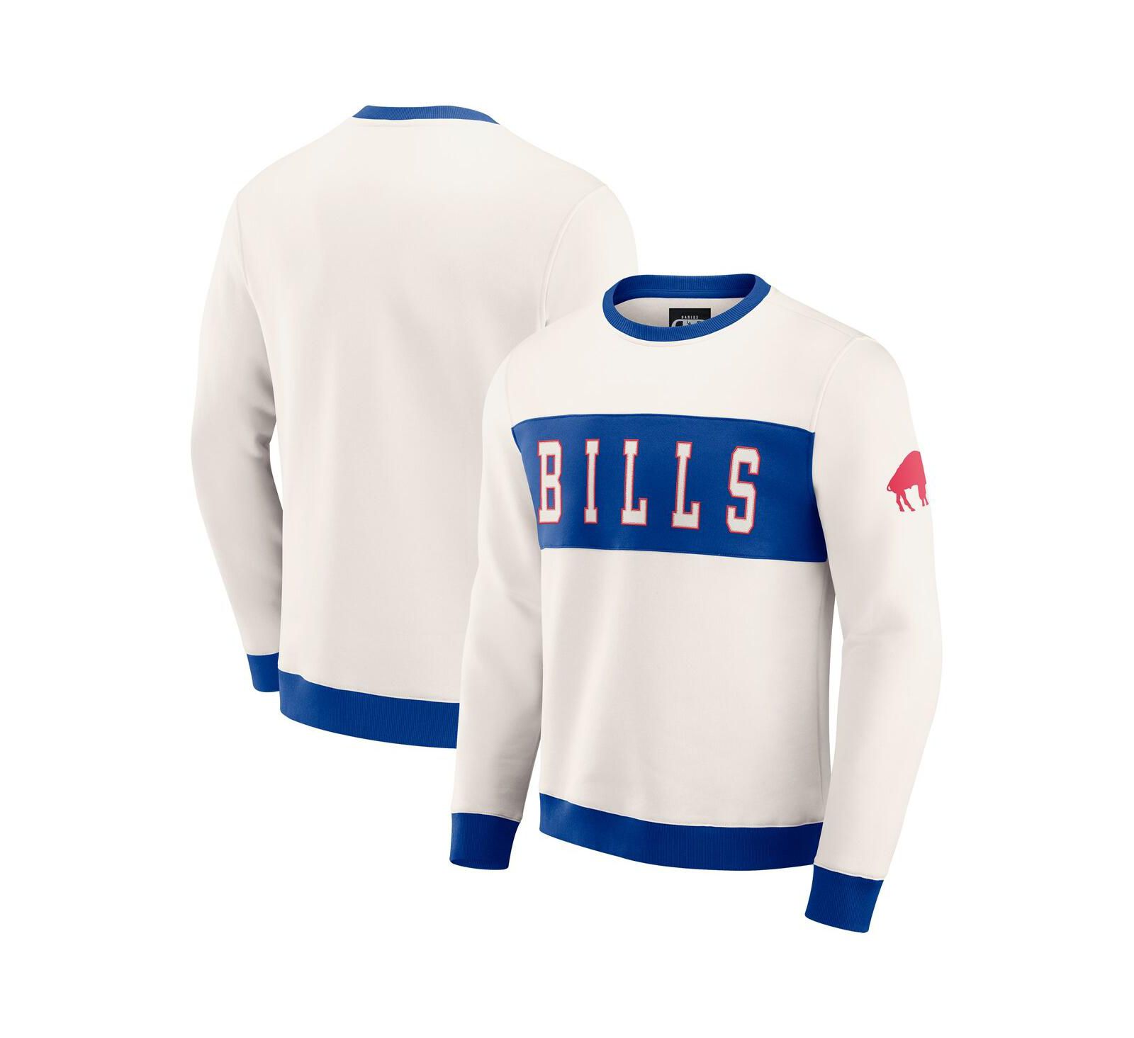 Мужское худи Fanatics Cream Buffalo Bills Color Block Pullover