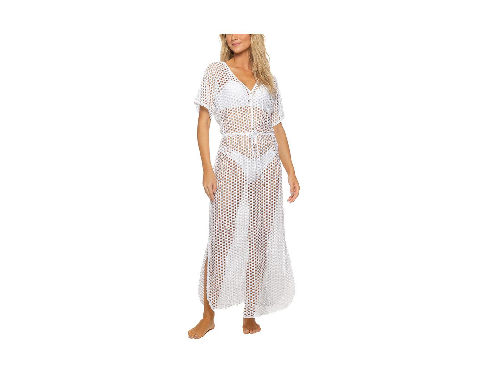 Женское пляжное платье-накидка Guria Beachwear Lattice V Neck Long Dress Cover-up