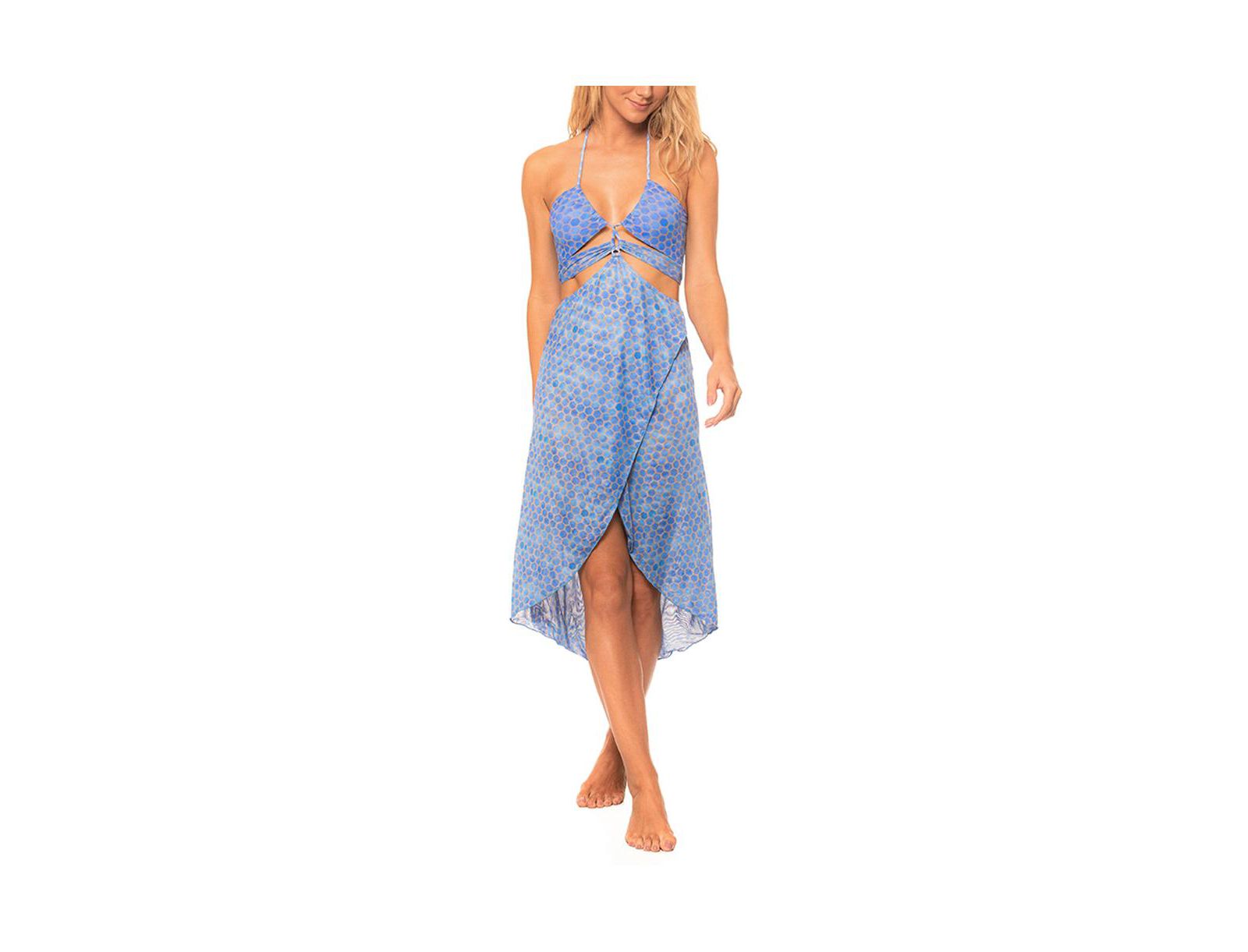 Guria Beachwear Женское пляжное платье-накидка Mesh Halter Cut-out High-Low