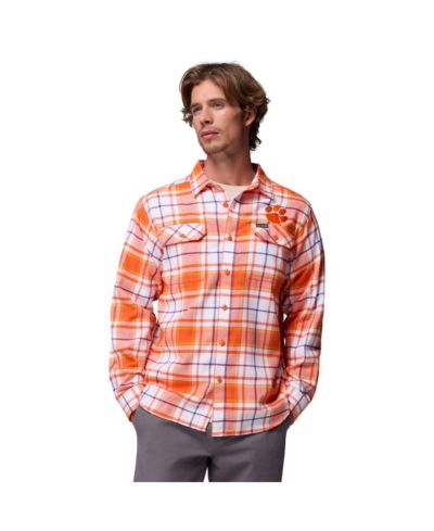 Мужская фланелевая рубашка Columbia Clemson Tigers Flare Gun Omni-Wick Long Sleeve Button-Up