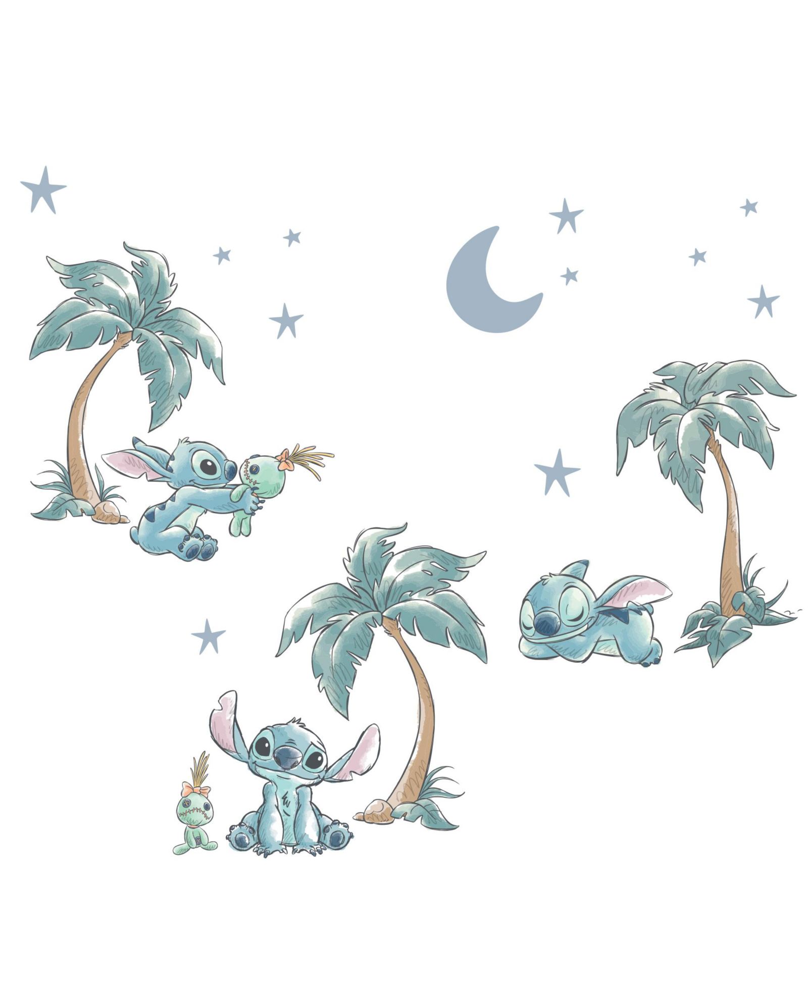Настенные наклейки для детской Disney Stitch Bedtime Originals