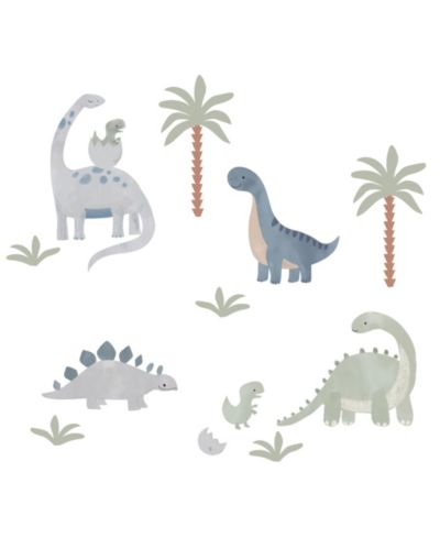 Наклейки на стену Lambs & Ivy Dino-Might Watercolor Dinosaur Theme