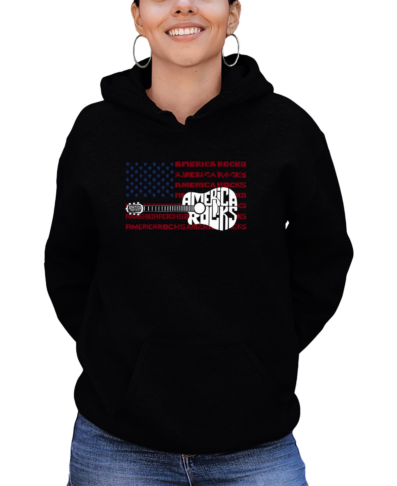 Женский свитшот LA Pop Art America Rocks Word Art Long-Sleeve