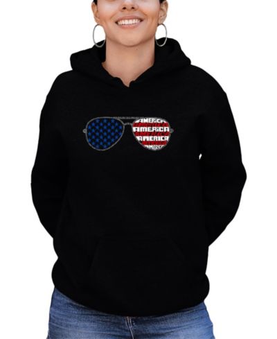 LA Pop Art Женский лонгслив с принтом Americana Sunglasses Word Art