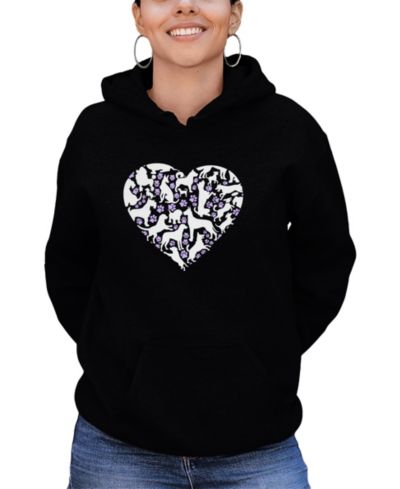 Женский свитшот с длинным рукавом LA Pop Art Dog Heart Word Art