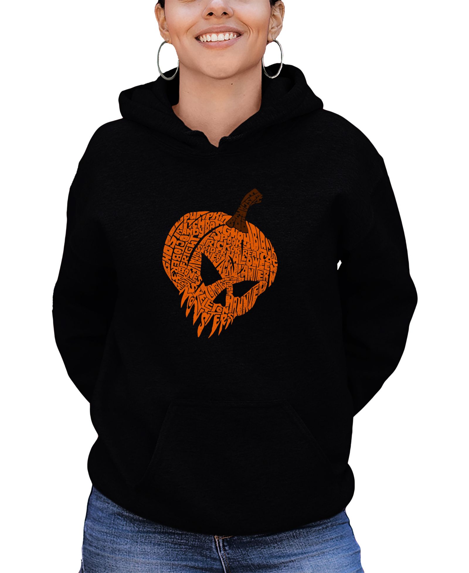 Женская свитшот LA Pop Art Evil Pumpkin Word Art Long-Sleeve