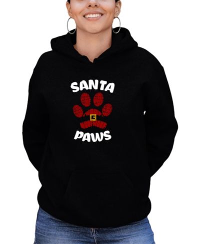 Женская свитшот LA Pop Art Santa Paws Word Art с длинным рукавом