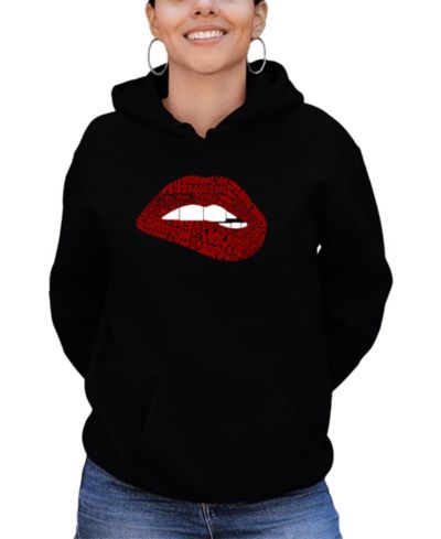 Женская толстовка LA Pop Art Brooklyn Lips Word Art с длинным рукавом