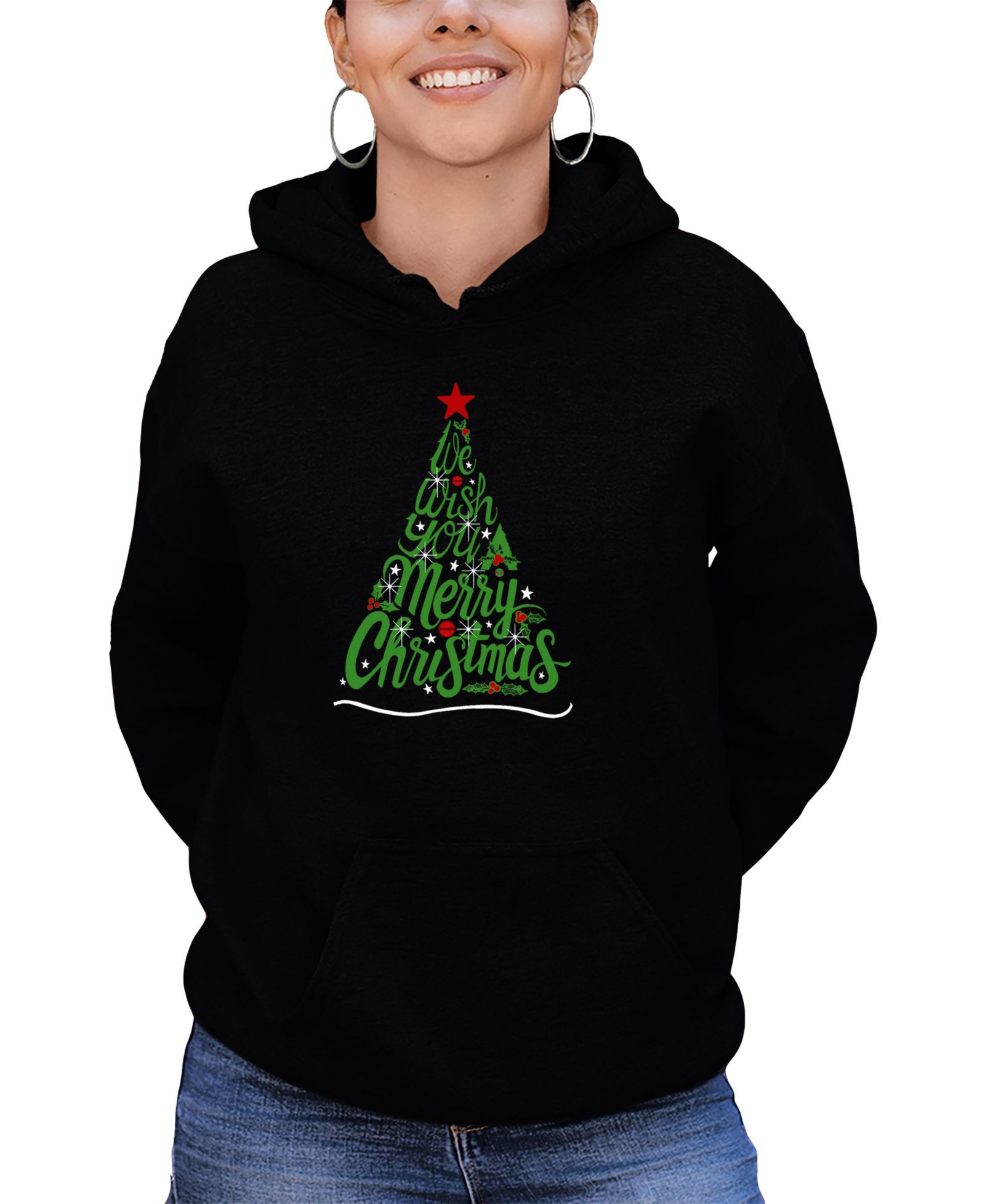 Женская толстовка LA Pop Art We Wish You A Merry Christmas Word Art Long-Sleeve