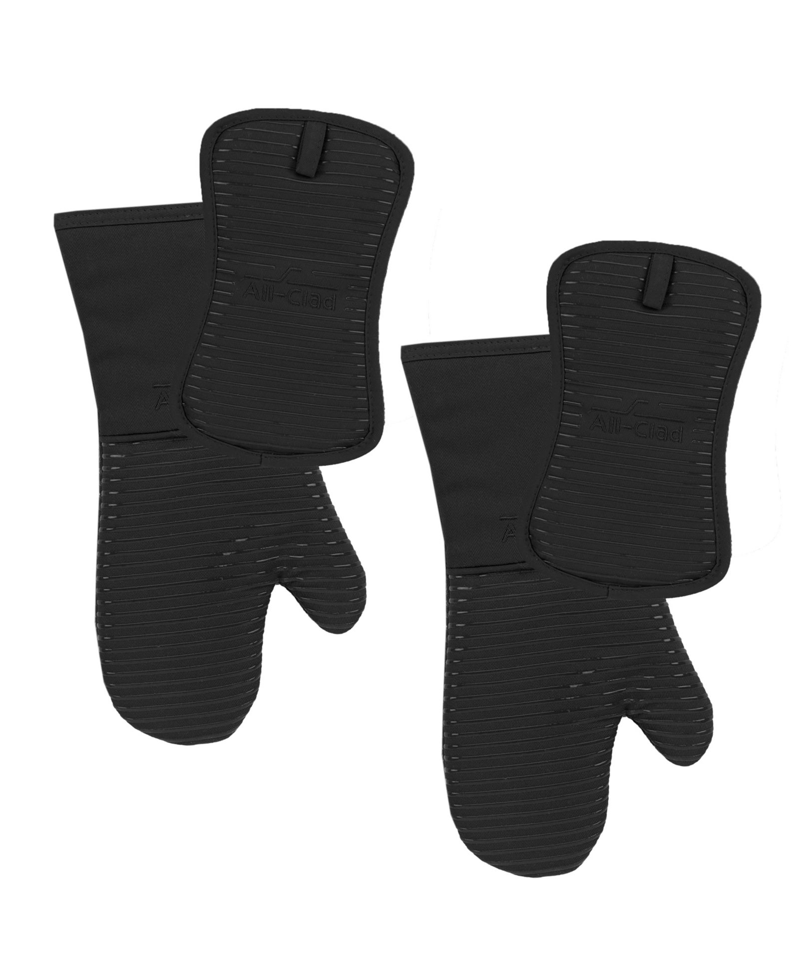 Прихватки All-Clad Ribbed Silicone Cotton Twill, 4 шт